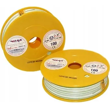 elektrický kabel Kabel LGY/H05V-K 0,50 mm2 100 m Bílo-Zelený
