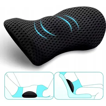 Polštář ORTOPEDICKÝ POLŠTÁŘ BEDERNÍ PRO SPANÍ DO AUTA NA SEDADLO PAMĚŤOVÁ PĚNA