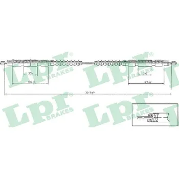 Lanko parkovací brzdy Tažné lanko, parkovací brzda LPR C1256B