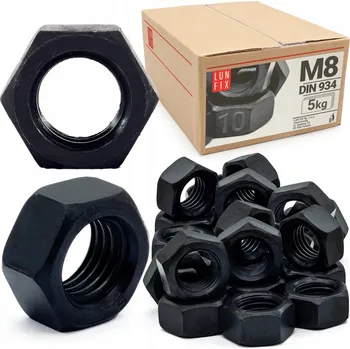 Matice Matice M8, třída 10.9, černá, DIN 934, 5 kg