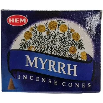 Vonná tyčinka INDICKÉ KUŽELOVÉ VONNÉ TYČINKY MYRRHA MIRRA HEM 10 ks VONNÉ TYČINKY