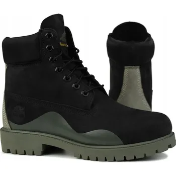Dámská zimní obuv Zimní boty Timberland HERITAGE 6 IN WATERPROOF BOOT ČERNÉ NUBUKOVÉ ZELENÉ