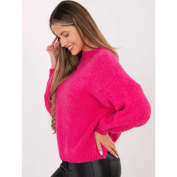 Dámský svetr Italy Moda dámský svetr růžový oversize délka do boků univerzální velikost