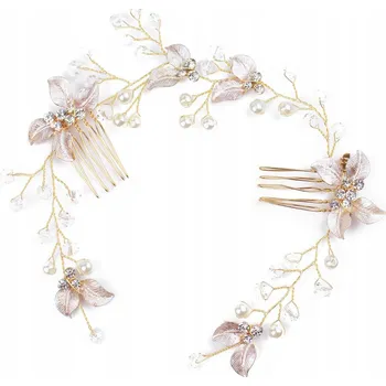 Ozdoba do vlasů Miss Glow hřebínek do vlasů zlatý