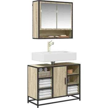 Koupelnový nábytek zahrada-XL Koupelnová skříňka pod umyvadlo, dub sonoma, 80 x 33 x 60 cm, konstrukční dřevo 849290