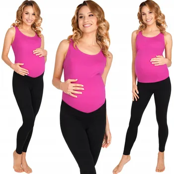 Dámské legíny Przyszła Mama těhotenské legíny dlouhé bavlna černé velikost XXL