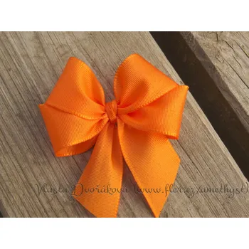 Mašlička textilní taftová - oranžová 617