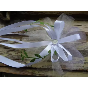 Svatební dekorace Svatební mašle - bílá, smetanová s krémovou