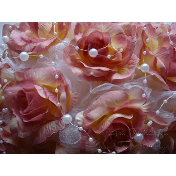 Svatební dekorace Kytice na auto - tm. starorůžové růže / bílá