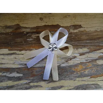 Svatební dekorace Svatební vývazek - smetanová vanilka 02 / bílá