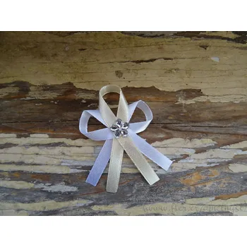 Svatební dekorace Svatební vývazek - bílá / smetanová vanilka 02