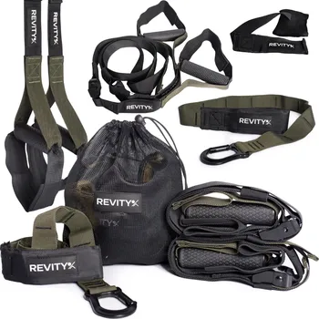 REVITY Závěsný posilovací systém - popruhy na cvičení REVITY Gravity Trainer ZELENÁ|ČERNÁ