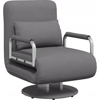 Křeslo Regulovatelné křeslo lenoška tmavě šedá 60 x 75 x 80 cm, s polštářem