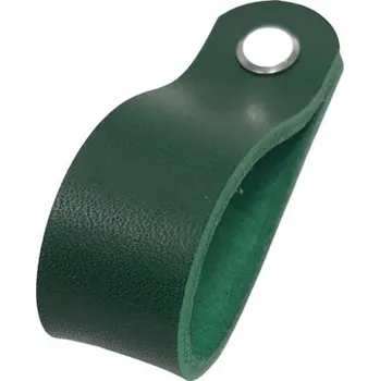 Úchytka kožená 7,5cm malá - zelená lahvová
