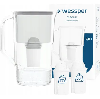 Filtrace vody Filtrační konvice Wessper D1 SOLID 2,8l šedá + 3x filtr