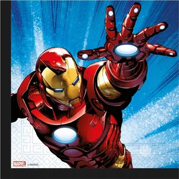 Papírový ubrousek PAPÍROVÉ UBROUSKY AVENGERS MARVEL 33 CM 20 KS DISNEY NAROZENINY