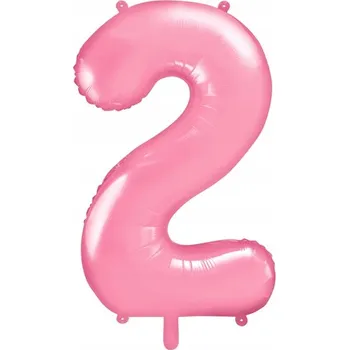 Balónek Id_2339_2r FÓLIOVÝ BALÓN ČÍSLICE 2 RŮŽOVÝ 100cm DVĚ DVOJKA BALÓNKY LATEK LET
