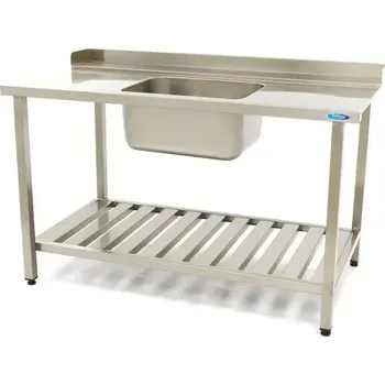 Jídelní stůl Maxima Stůl na mytí nádobí - 120 x 75 cm - pravý - s dřezem a zadní deskou - včetně odkládací police | 09201031