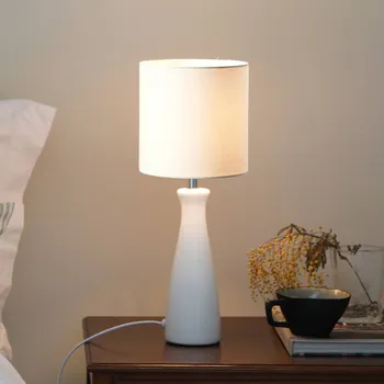 Lampička Markslöjd stolní lampa Birillo, bílá, textil/keramika, E14 - Připojovací kabel 180 cm 1 x 60 W - Doprava zdarma
