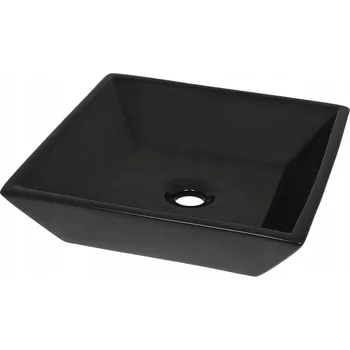 Černé keramické umyvadlo na desku 41,5 x 41,5 x 12 cm