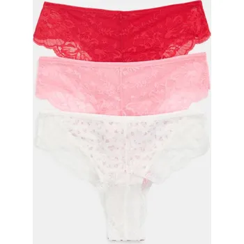 Kalhotky Sinsay - Sada 3&nbsp;brazilských kalhotek s&nbsp;krajkou - vícebarevná - 578GV-MLC - 578GV-MLC-S