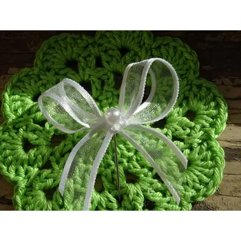 Svatební dekorace Svatební vývazek - bílý monofil s perličkou 100