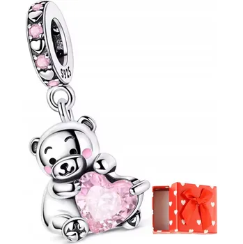 Přívěsek Přívěsky MEDVÍDEK medvídek SRDCE stříbrné přívěsky 925 stříbro + krabička dárek