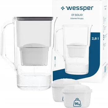 Filtrace vody Filtrační konvice Wessper D1 SOLID 2,8 l černá + 3x filtr
