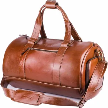 Sportovní taška Pánská víkendová taška z pravé kůže SL19 Barva: Hnědá Vintage