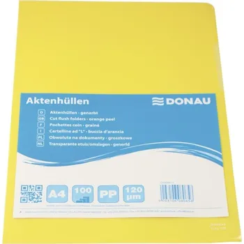 Obal DONAU typu L, PP, A4, hráškový, 120 mikronů, žlutý