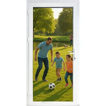 Vchodové dveře Vchodové plastové dveře 1000x2000 mm 100x200 LEVÉ, trojsklo + Argon, profil 76 mm, prodejní/obchodní PVC