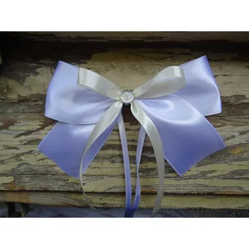 Atlasová mašle na auto bílá - krémová světlá