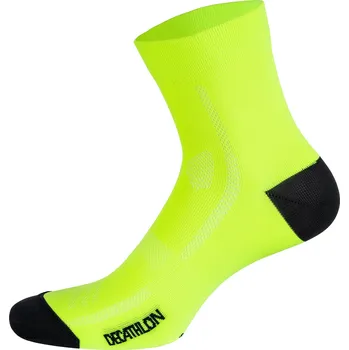 VAN RYSEL Cyklistické ponožky 500 39/42 ZELENÁ|ČERNÁ|ŽLUTÁ