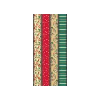 Dárkový potravinový koš Dárkový balicí papír Kraft Holly 2 x 0,7 m, mix motivů,rychlé dodání