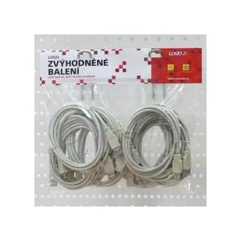 Datový kabel Kabel USB (2.0), USB A M- USB A F, 1.8m, černý, Logo, cena za 1 kus,rychlé dodání