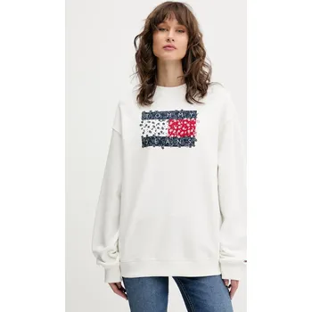 Dámská mikina Bavlněná mikina Tommy Jeans DW0DW20933 bílá 00X, vel. S