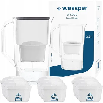 Filtrace vody Filtrační konvice Wessper D1 SOLID 2,8l černá + 10x filtr