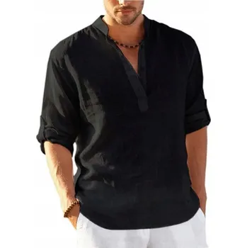 Pánská košile D-look pánská košile casual s dlouhým rukávem slim střih bavlna velikost 3XL