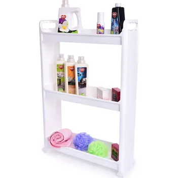 regál SLIM | pojízdný regál 3patrový 17 cm | úzký organizér na kolečkách Dedra
