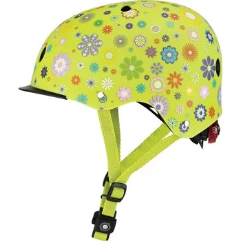 Cyklistická přilba Globber - Dětská přilba Elite Lights Lime Green Flowers XS/S