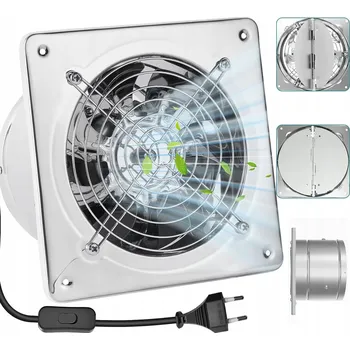 Domácí ventilátor VÝKONNÝ ODSÁVACÍ VENTILÁTOR 150mm 525m3/h DO KUCHYNĚ KOUPELNY SKLEPA GARÁŽE