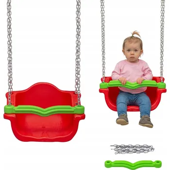 Dětská houpačka Kýblová houpačka King s řetězem - červená