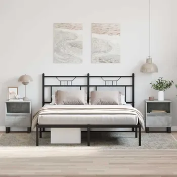 Noční stolek Nábytek XL Noční stolky 2 ks betonově šedé 40x35x50 cm kompozitní dřevo 830645