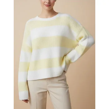 Dámský svetr Sinsay - Svetr s pruhy, kulatým výstřihem a dlouhými rukávy - žlutá - 059IJ-10P - 059IJ-10P-L
