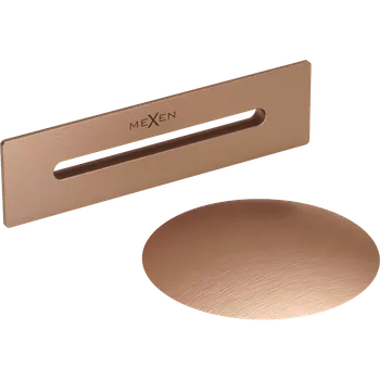 Instalatérský materiál Mexen Mexen, odtoková zátka typu ClickClack a krytka na přepad, měděná matná, 5100-65