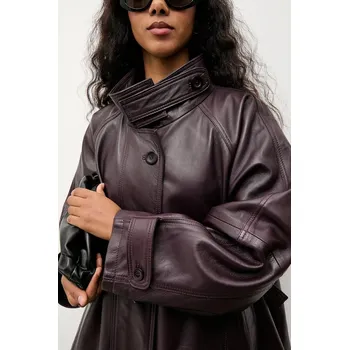 Dámský křivák Kožená bunda Answear.LAB WA25-KPD110 burgundské 83X, vel. XS/S