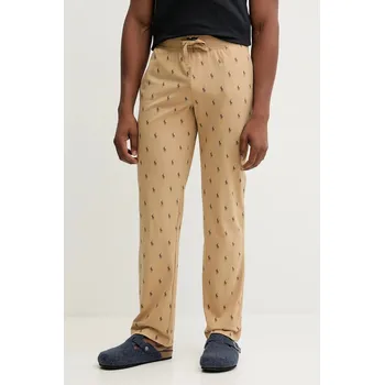 Pánské pyžamo Bavlněné pyžamové kalhoty Polo Ralph Lauren 714899514 béžová 80X, vel. S