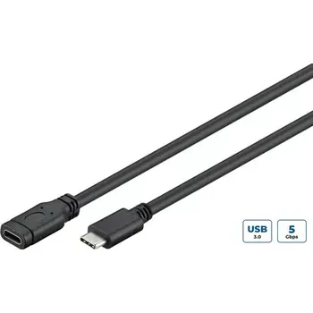 Kabel do PC MicroConnect USB3.1CC05EX Prodlužovací kabel USB-C 3.2 Gen 1 0.5m černá (USB3.1CC05EX)