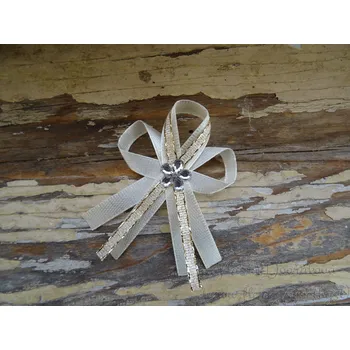 Svatební dekorace Svatební vývazek - krémová 84 / zlatá