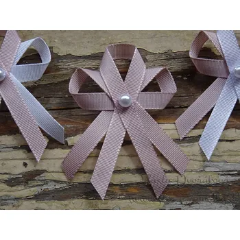 Svatební dekorace Svatební vývazek taftový s perličkou - pudrově růžová 607